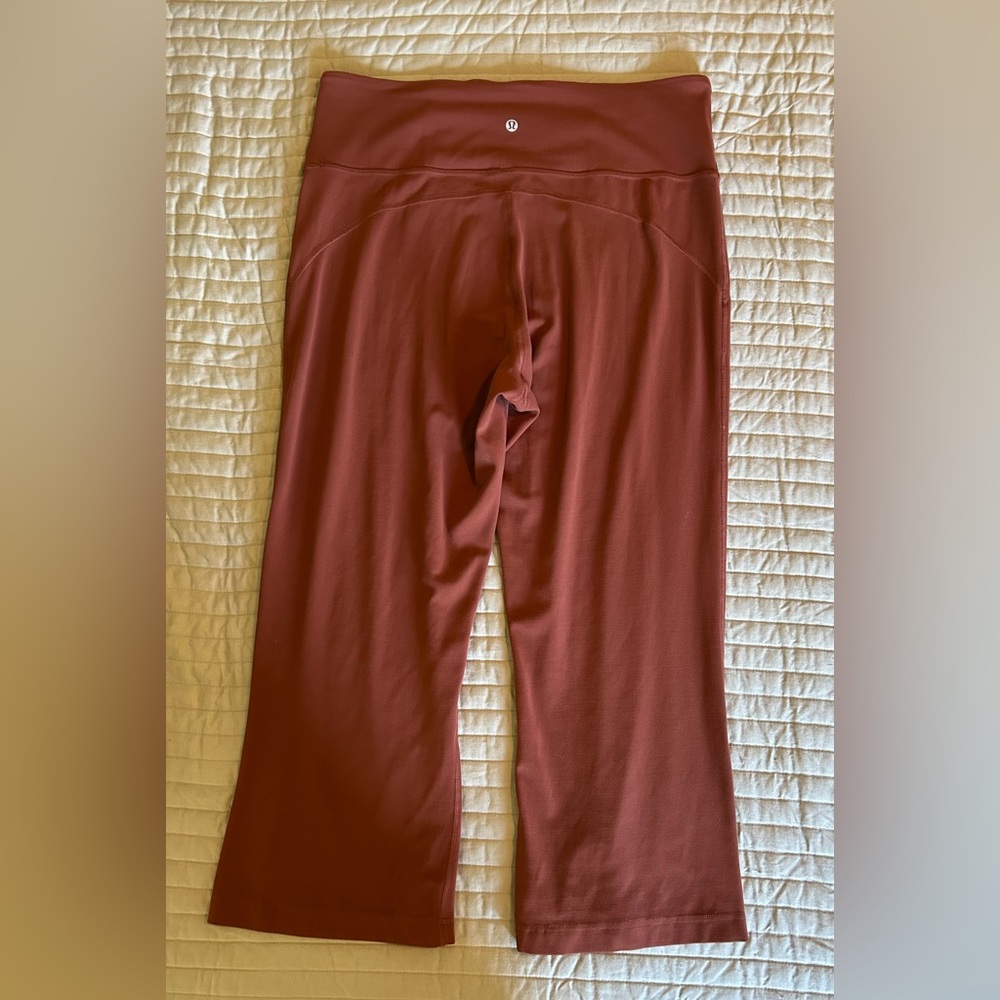 Lululemon Rust Wide-Leg Cropped Yoga Pants - Picture 2 of 5